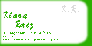 klara raiz business card